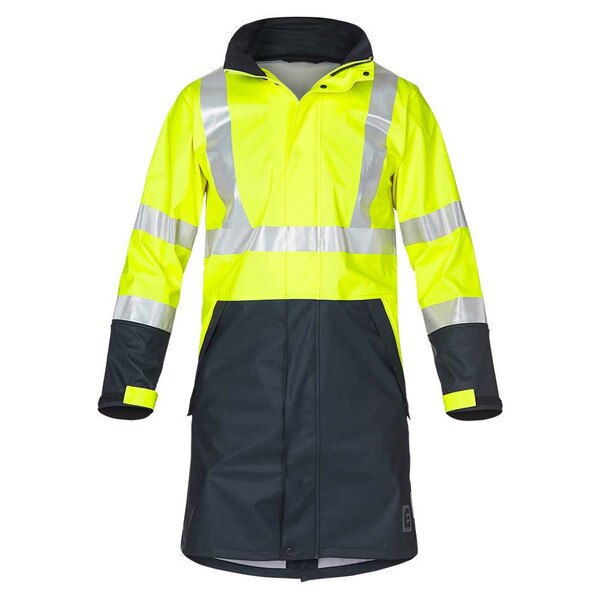 Eleven Workwear Hi Vis PU HTape Rain Jacket